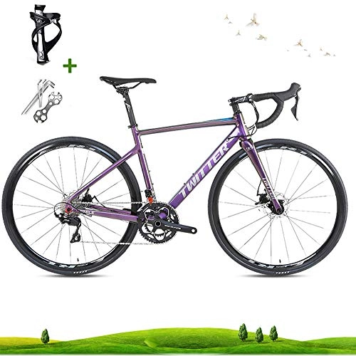 Road Bike : LICHUXIN Outdoor Bike, Road Bike, Lightweight 22-Speed 700C Disc Brake Road Racing Bike, Aluminum Alloy Material Can Bear 160Kg, Suitable for Adult Men And Women, discolored blue, 20.4in