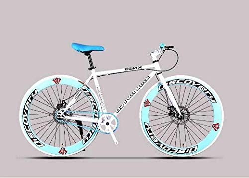 Road Bike : lqgpsx Road Bicycle, 26 Inch Bikes, Double Disc Brake, High Carbon Steel Frame, Road Bicycle Racing, Men's And Women Adult