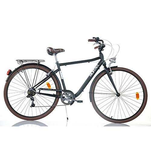 Road Bike : Men Bike Aurelia Street Bike 28 Inch Alloy V-brake Carrier 6 Speed Black