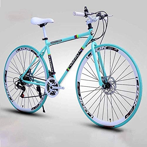 Road Bike : Men's And Women's Road Bicycles, 26-Inch Bikes, Adult-Only, High Carbon Steel Frame, Road Bicycle Racing, Wheeled Double Disc Brake Bicycles (Color : 27 speed 60 knife)