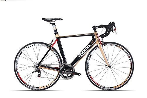 Road Bike : Moda Men's Finale Carbon Aero Road Bike, Blk / Gold, 50 cm