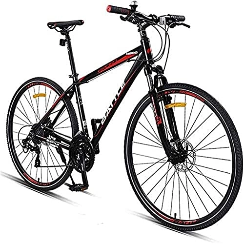 Road Bike : MOME AAdult road bikes, 27 speed bicycles with suspension forks, mechanical disc brakes, quick release city commuter bikes, aluminum pedals, enhanced pedaling force