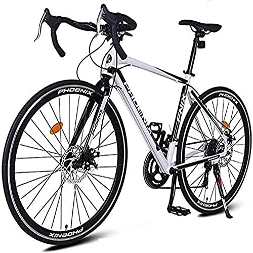 Road Bike : MOME WhiteRoad bike 14 speed road bike, aluminum city commuter, increased speed, durable mechanical disc brake road bike, mechanical disc brake aluminum, high friction resistance, sensitive braking