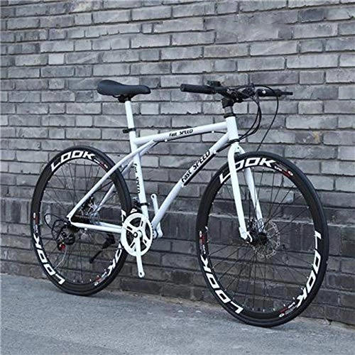 Road Bike : N\A ZGGYA Bike, High-carbon Steel Frame, Road Bike Racing, Wheeled Dual-disc Bicycle, 24-speed 26-inch Bicycle, Womens Bike, Mens Bike