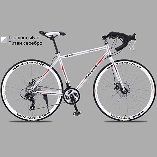 Road Bike : peipei ultra light road bike 21 / 27 / 30 variable speed double disc brake Aluminum alloy frame adult student bicycle road bicycle-21 speed S_China