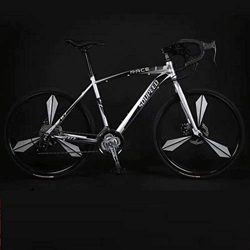 Road Bike : PengYuCheng Adult road bike 30 speed bicycle male and female students variable speed solid tire shock bending car racing q2