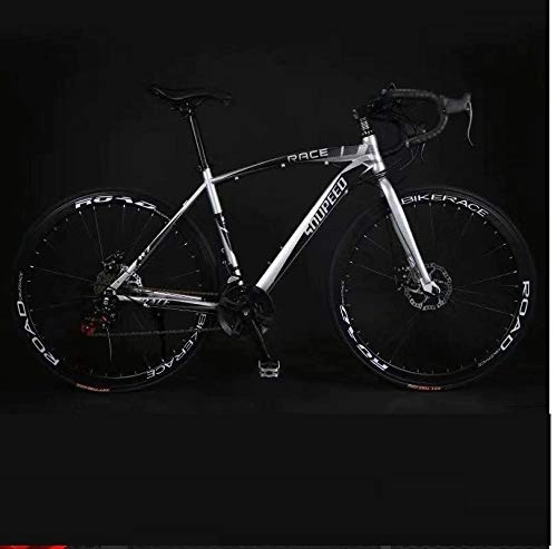 Road Bike : PengYuCheng Adult road bike live flying bicycle male and female students bend bicycle speed bicycle solid tire damping net mountain bike q12