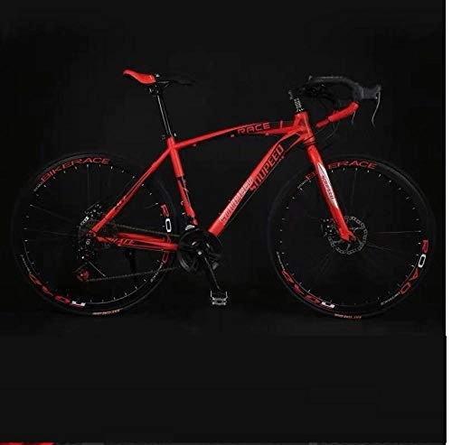 Road Bike : PengYuCheng Adult road bike live flying bicycles male and female students bend bicycle speed bicycle solid tire damping net mountain bike q9