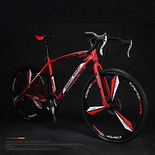 Road Bike : PengYuCheng Variable speed dead fly bicycle bends solid tires live flying bicycle disc brakes road racing men and women learn to generate annual bicycle q10