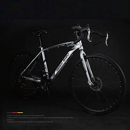 Road Bike : PengYuCheng Variable speed dead fly bicycle bends solid tires live flying bicycle disc brakes road racing men and women learn to generate annual bicycle q6