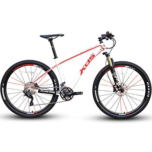 Road Bike : POTHUNTER XDS-CQ-MT3 Carbon Fiber Road Bike Professional Off-road Bicycle Racing, Shimano M615 Brake, FOX Pneumatic Fork, Red30-speed17-inch-Wheeldiameter27.5inches