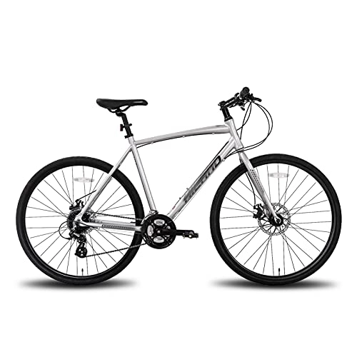 Road Bike : QILIYING Cruiser Bike 3 Color 24 Speed 700C Ordinary Fork Front And Rear Disc Brakes Jianda Tire Aluminum Frame Road Bike Bicycle (Color : Silver, Size : 24)