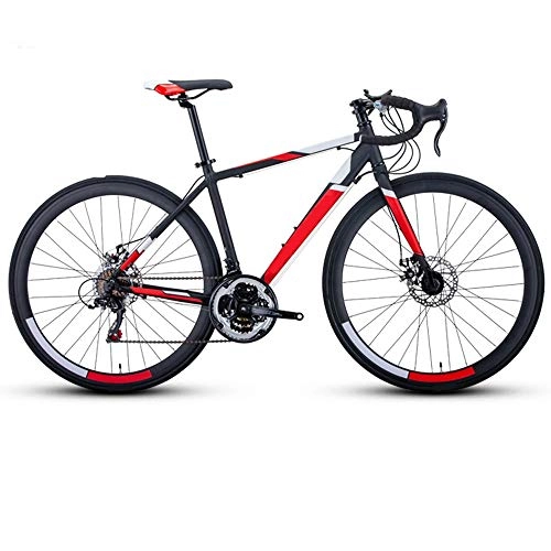 Road Bike : QuXiaoMo Mountain Bikes, Unisex And Unisex Alloy Bikes With Bent Handlebars And Variable Speed, 700C Wheels, Double Disc Brakes Commute