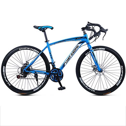 Road Bike : Road Bikes High-carbon Steel Road Bike Racing Bike Fiber Road Bicycle 21 Speed Derailleur System And Double V Brake E-21 Speed 26 Inches