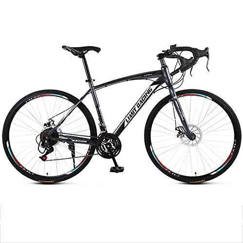 Road Bike : Road Bikes High-carbon Steel Road Bike Racing Bike Fiber Road Bicycle 21 Speed Derailleur System And Double V Brake G-21 Speed 26 Inches