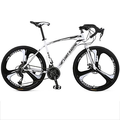 Road Bike : Road Bikes High-carbon Steel Road Bike Racing Bike Fiber Road Bicycle 27 Speed Derailleur System And Double V Brake Bike Racing A-27 Speed 26 Inches