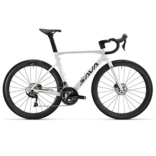 Road Bike : SAVADECK AURORA SG7.0 Carbon Road bike, 700C Wheels Disc brake Bikes Carbon fiber frame, fork & seat tube Road Bicycle with Shimano R7020 22 Speed, Lightweight Racing Bike for Men and women