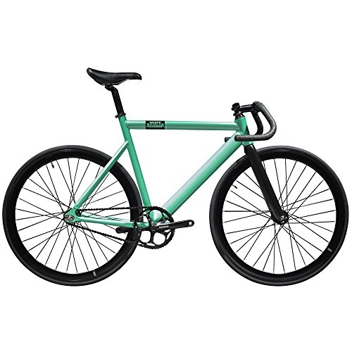 Road Bike : State Bicycle Unisex's 6061 Black Label Fixed Gear Bike-Sea Foam, 57 cm