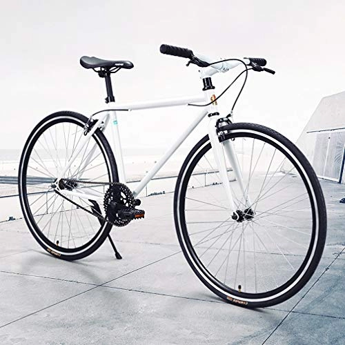 Road Bike : UNDERSPOR Road Bike for Men And Women, Lightweight Single-Speed 24-Inch City Bike, High Carbon Steel Frame, Double-Caliper Brake Racing, Solid Non-Pneumatic Tires
