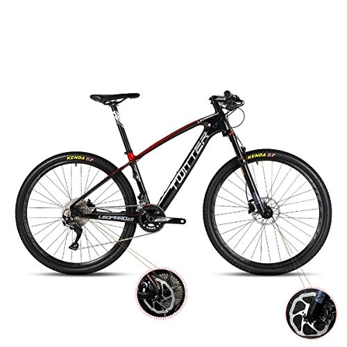 Road Bike : W&TT Mountain Bike 26 / 27.5Inch Adults 33 Speeds Off-road Bike Cycling with Air Pressure Shock Absorber and Front Fork Oil Brake, Mens Carbon Fiber Bicycles, WineRed, 27.5 * 15.5