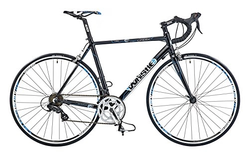 Road Bike : Whistle Creek Mens' Road Bike Gloss Black 14 speed Shimano sti shifters dual pivot qr alloy brakes