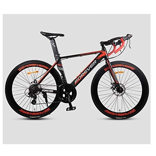 Road Bike : WJSW 26 Inch Road Bike, Adult 14 Speed Dual Disc Brake Racing Bicycle, Lightweight Aluminium Road Bike, Perfect for Road Or Dirt Trail Touring, Red