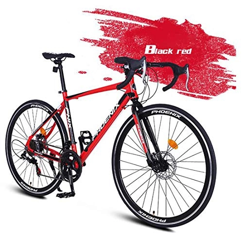 Road Bike : WYZQ 700C Road Bicycle, 14 Speed Road Bike Racing, Double Disc Brake, Lightweight Aluminum Alloy Frame, Variable Speed Bicycle, Men's And Women, Red