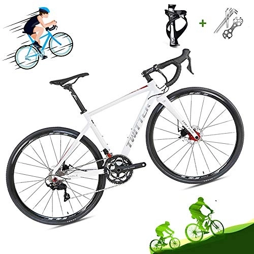 Road Bike : XIYAN Lightweight Dual Disc Brake Bike, Aluminum Alloy Road Bike 22-Speed 700C Off-Road, 20.4 / 19.6 / 18.8 / 18.1 Inches, Suitable for Men, Women And Cities, White, 18.1in