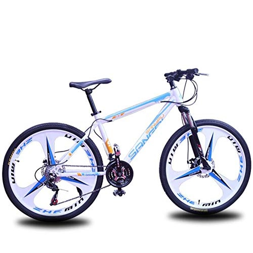 Road Bike : YAMEIJIA Mountain bike riding 24 / 26 inch variable speed shock absorber disc brake / 21-24-27 speed flagship, bluewhite, 26inch24speed