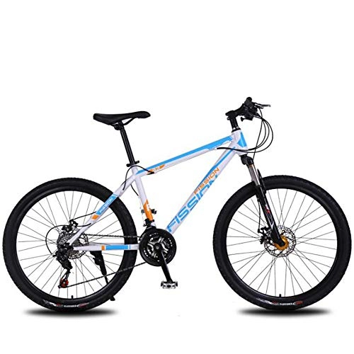 Road Bike : YAMEIJIA Mountain bike riding 24 / 26 inch variable speed shock absorber disc brake / 21-24-27 speed flagship, Whiteblue, 26inch21speed