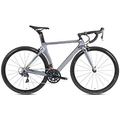 Road Bike : Yinhai Bikes SHIMANO UT R8000 22 Speed Road Bike 700C Wheels Road Bicycle Double V Brake Bicycles, Silver 52cm