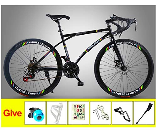 Road Bike : YTDHBLK GTT Men's And Women's Road Bicycles, MTB Bicycle, 24-Speed 26 Inch Bikes, Double Disc Brake, High Carbon Steel Frame, Road Bicycle Racing / E