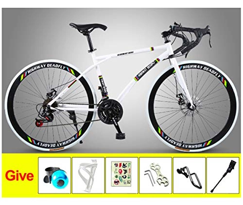 Road Bike : ZWFPJQD GLJ Men's And Women's Road Bicycles, MTB Bicycle, 24-Speed 26 Inch Bikes, Double Disc Brake, High Carbon Steel Frame, Road Bicycle Racing / A