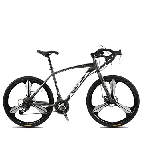 Road Bike : ZXLLO Lightweight Steel Drop Bar Road Bike Road Racing Bike 3 Spoke 3 26in Wheel 27 Speed, Black