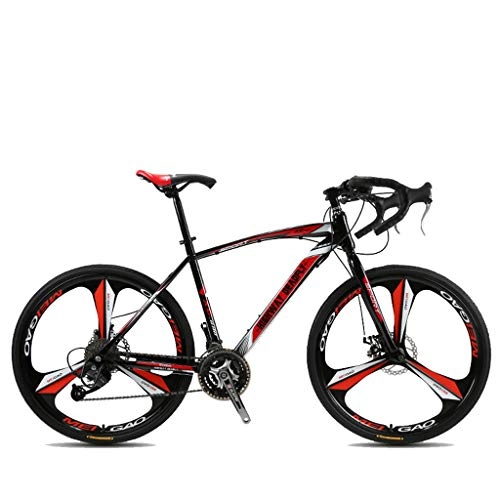 Road Bike : ZXLLO Lightweight Steel Drop Bar Road Bike Road Racing Bike 3 Spoke 3 26in Wheel 27 Speed, Red