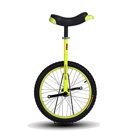 Unicycles : 14" / 16" / 18" / 20" Kid's / Adult's Trainer Unicycle, Height Adjustable Skidproof Butyl Mountain Tire Balance Cycling Exercise Bike Bicycle (Color : Yellow, Size : 16 Inch Wheel) Unicycle