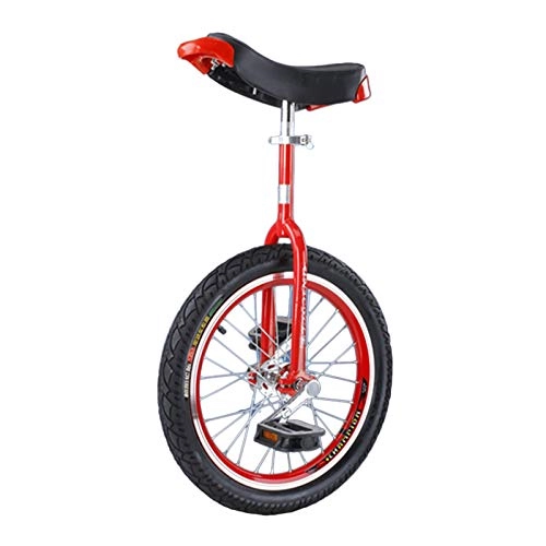 Unicycles : 16" / 18" / 20" / 24" Wheel Unicycle for Kids Adults, Freestyle Cycling Pedal Bike for Outdoor Balance Exercise, Best Birthday Gift (Color : RED, Size : 16IN WHEEL)