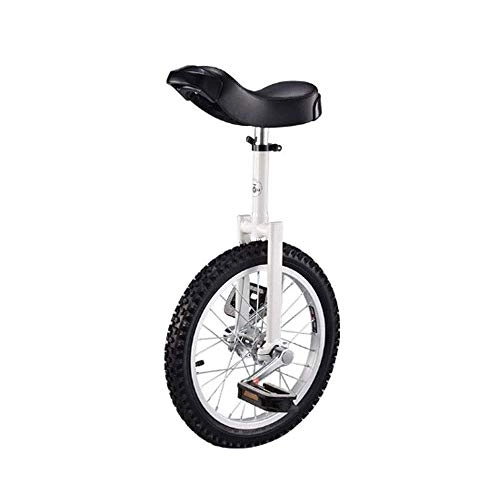 Unicycles : 16 Inch Wheel Unicycle Leakproof Butyl Tire Wheel Cycling Outdoor Sport Fitness Exercise Health, Single Wheel Balance Bike, Travel, Acrobatic Car, White