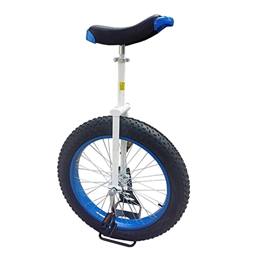 Unicycles : 20 Inch Wheel Unicycle with Parking Rack & Extra Wide Mountain Tire, Heavy Duty Unicycles for People 170cm - 180cm Tall, Load 150kg / 330lbs (Color : Blue)