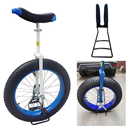 Unicycles : 24 Inch Extra Wide Wheel Unicycle for Tall Person, Heavy Duty Unicycles Cycling with Skidproof Mountain Tire, Beginners Outdoor Sports (Color : Blue)