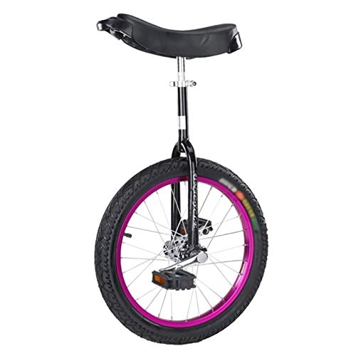 Unicycles : 24inch Wheel Purple Unicycle, Adults Beginner Super-Tall Kids Balance Cycling, 20 / 18 / 16 Inch Boys Bike, Outdoor Fun Exercise Bicycles (Size : 16INCH)