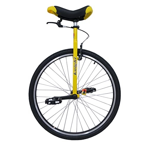 Unicycles : 28 Inch Large Wheel Unicycle with Adjustable Seat & Handbrake, for High Speed Cycling / Road Travel / Balance Fitness, Load 150kg / 330lbs (Color : Gold)