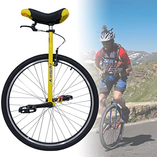 Unicycles : 28 Inch Oversized Wheel Unicycle for High Speed Cycling / Road Travel, Applicable for User Height Over 5ft / 150 Cm (Color : Gold)