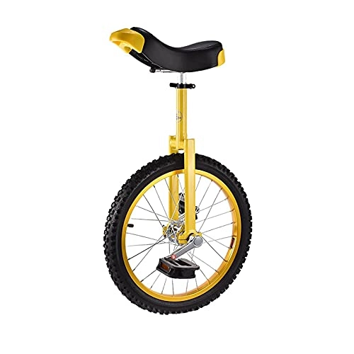Unicycles : aedouqhr 18"(46Cm Wheel Unicycle for Adults / Big Kid, Outdoor Boy Girls Beginners, Aluminum Alloy Rim and Manganese Steel, Yellow
