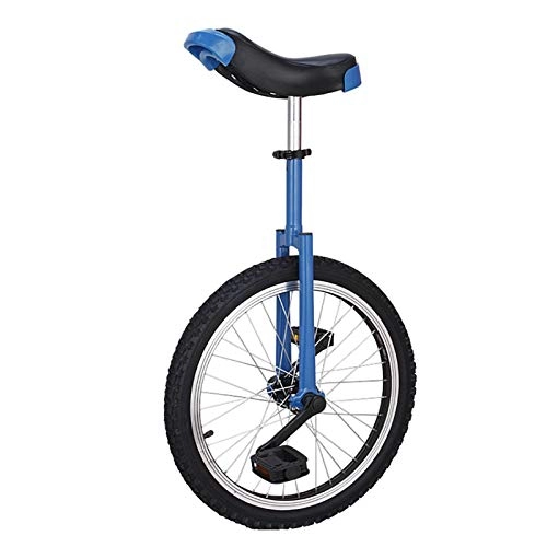 Unicycles : AHAI YU 16 / 18 / 20 Inch Unicycle Bicycle with Non-slip Pedals, Female / Male Teen / Child Outdoor Unicycle, Fitness Balance Exercise Training (Color : BLUE, Size : 20")