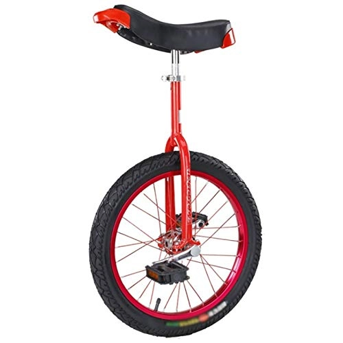 Unicycles : AHAI YU Blue 18 / 16inch wheel Unicycles for kids / boys / girls(13 / 14 / 16 / 18 years old), 24inch adult / trainer / male Balance Cycling bike, outdoor Fitness Exercise (Color : RED, Size : 18INCH WHEEL)