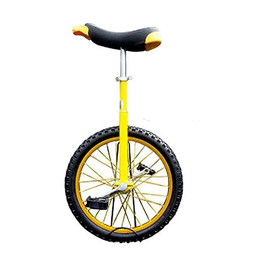 Unicycles : AHAI YU Freestyle Unicycle Single Round Children's Adult Adjustable Height Balance Cycling Exercise 16 / 18 / 20 Inch Yellow (Size : 20 INCH)