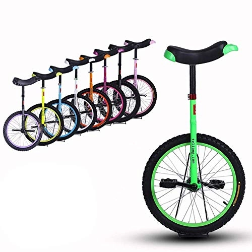 Unicycles : DFKDGL 18" Inch Wheel Unicycle Leakproof Butyl Tire Wheel Cycling Outdoor Sports Fitness Exercise Health for Kids & Beginners, 8 Colors Optional (Color, Pink, Size, 18 Inch Wheel), Green, 18 Inc. Uni