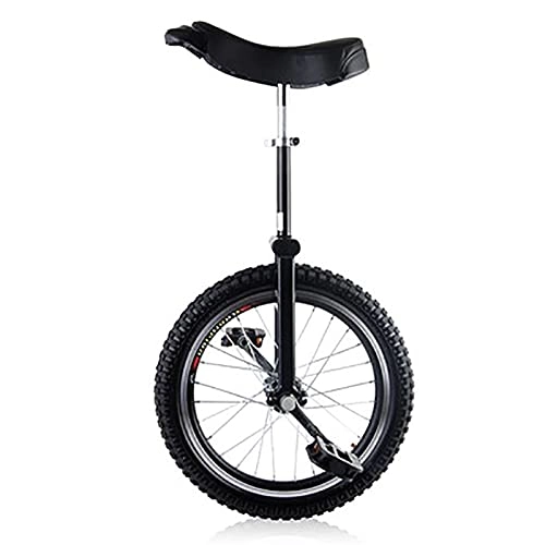 Unicycles : Female / Male Teen / Child Outdoor Unicycle, 18inch Wheel Balance Cycling, for Fitness Exercise, with Alloy Rim& Stand, Height 140-165cm (Color : Black)