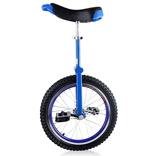 Unicycles : Female / Male Teen / Child Outdoor Unicycle, 18inch Wheel Balance Cycling, for Fitness Exercise, with Alloy Rim& Stand, Height 140-165cm (Color : Blue)